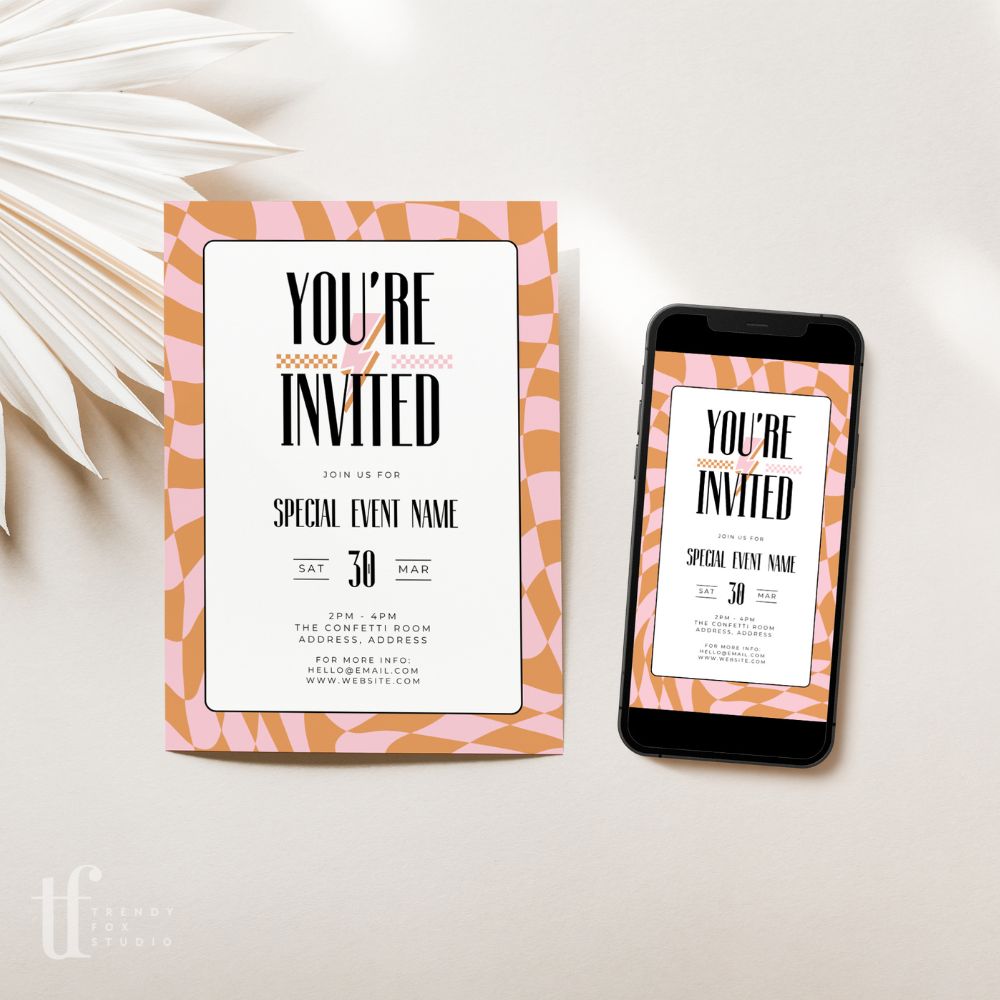 Cute & Fun Business Invitation Canva Template | Brooks - Trendy Fox Studio