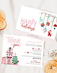 Cute Kitschy Christmas Business Thank You Card Canva Template - Trendy Fox Studio