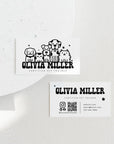 Editable Pet Business Card, Printable Dog Cat Business Card with QR code | Canva Template (Copy) - Trendy Fox Studio