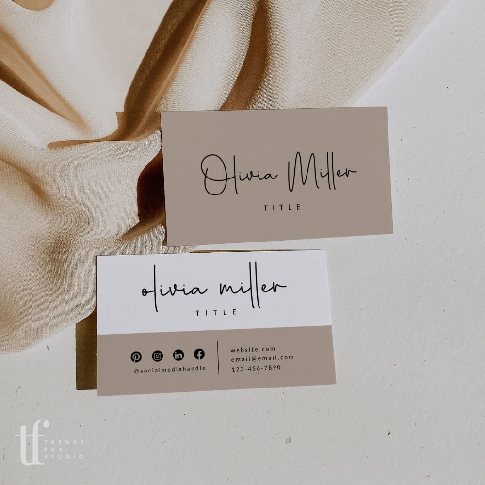 Elegant Boho Business Card Canva Template | Blair - Trendy Fox Studio