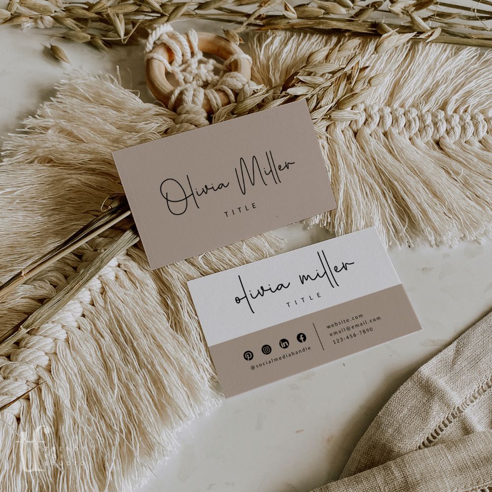 Elegant Boho Business Card Canva Template | Blair - Trendy Fox Studio