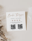 Feminine Square Business Card with QR Code Canva Template | Vera - Trendy Fox Studio