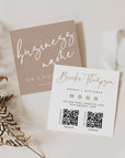 Feminine Square Business Card with QR Code Canva Template | Vera - Trendy Fox Studio