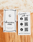 Fun Social Media Connect with Us Business Card Canva Template | Rose - Trendy Fox Studio