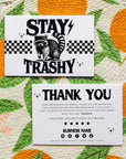 Funny Business Thank You Card Canva Template | Stay Trashy Racoon Sarcastic Package Insert - Trendy Fox Studio