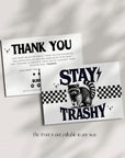 Funny Business Thank You Card Canva Template | Stay Trashy Racoon Sarcastic Package Insert - Trendy Fox Studio