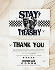 Funny Business Thank You Card Canva Template | Stay Trashy Racoon Sarcastic Package Insert - Trendy Fox Studio