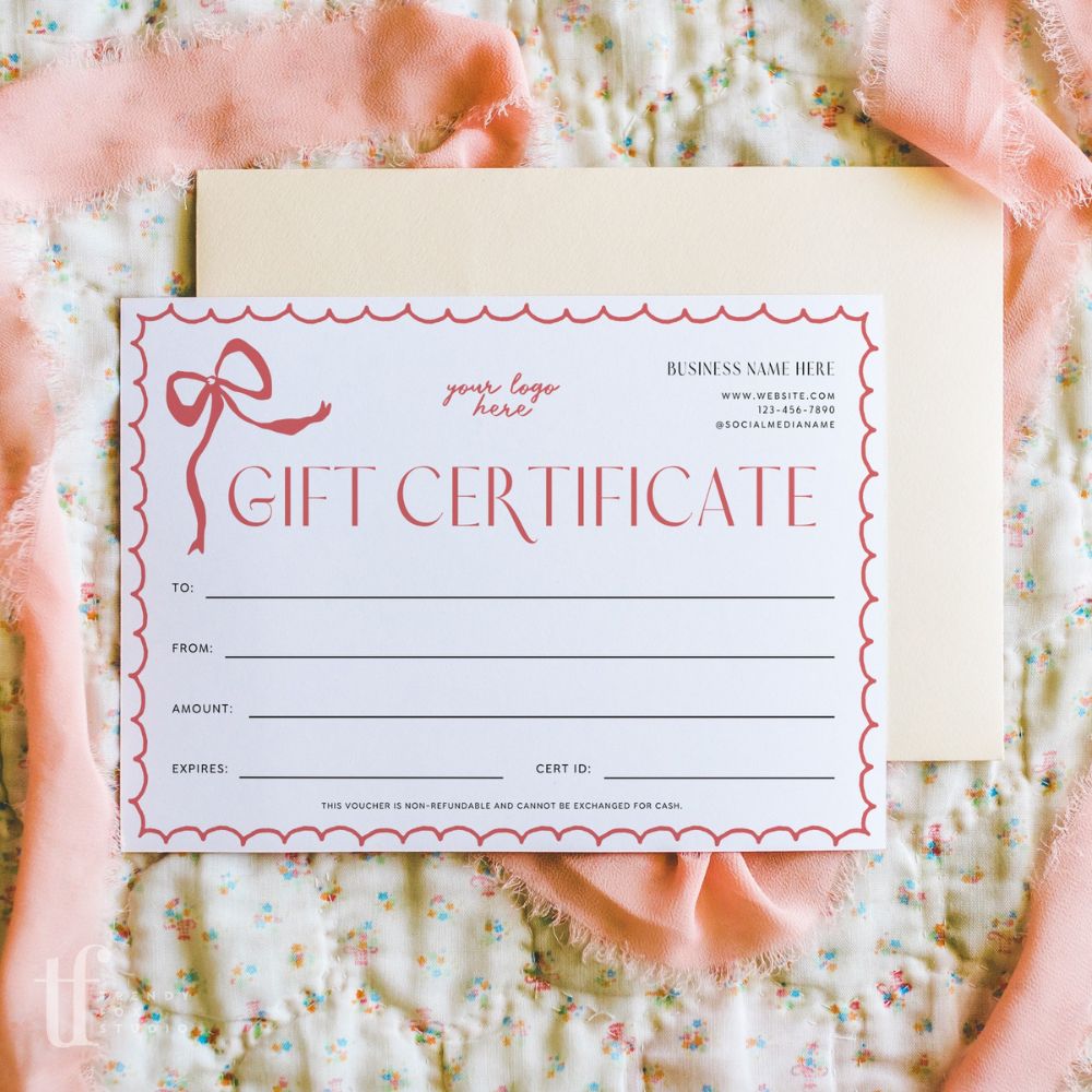 Gift Certificate Canva Template | Rose - Trendy Fox Studio