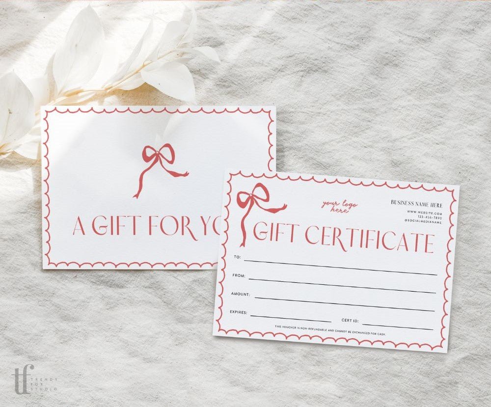 Gift Certificate Canva Template | Rose - Trendy Fox Studio