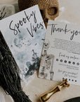 Gothic Halloween Business Thank You Card Canva Template | Watercolor Skeleton - Trendy Fox Studio