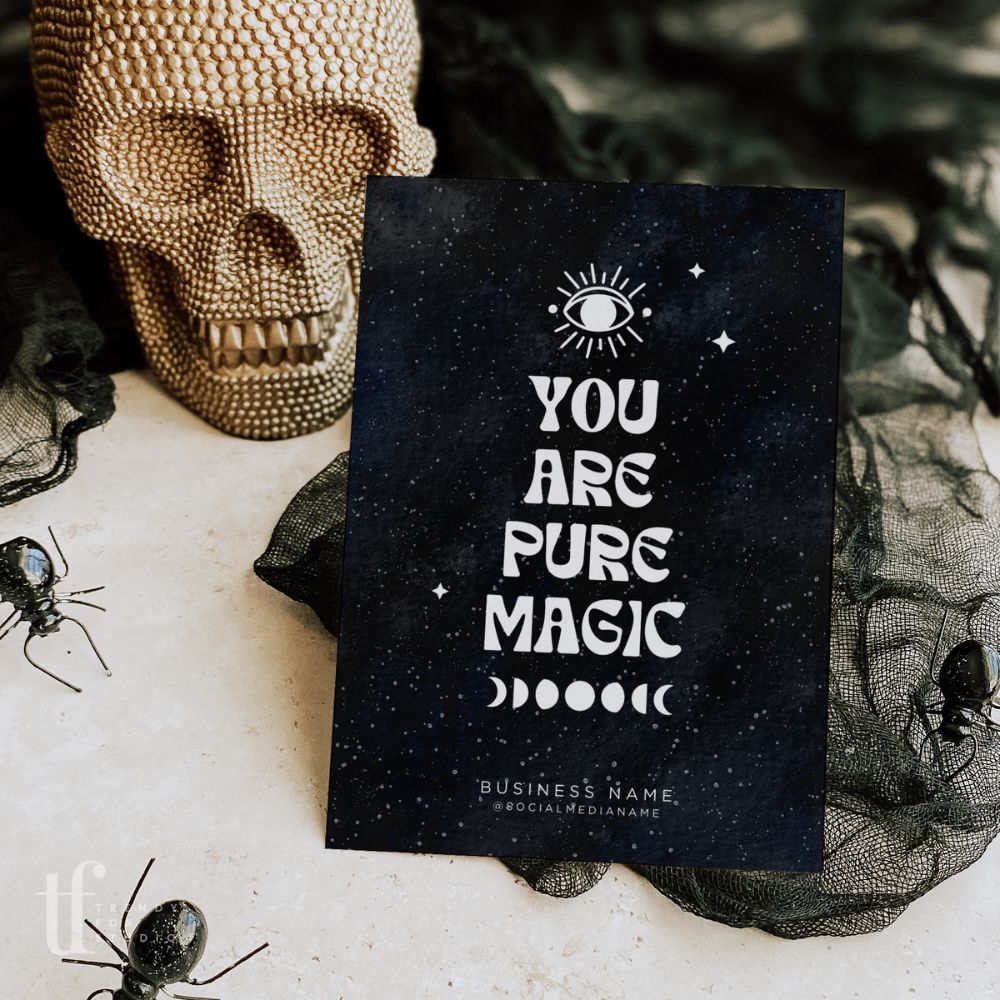 Gothic You Are Magic Celestial Business Thank You Card Canva Template - Trendy Fox Studio