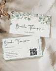 Greenery Business Card with QR Code Canva Template | Brie - Trendy Fox Studio