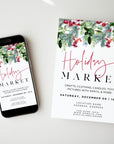 Greenery Christmas Pop - Up Event Flyer Canva Template - Trendy Fox Studio