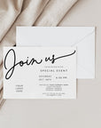 Horizontal Modern Minimalist Business Invitation Canva Template | Dawn - Trendy Fox Studio