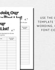 Retro Email Sign Up Form, Printable Email Collection Sheet Canva Template | Dani