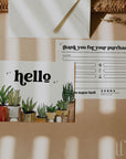 Indoor Plant Care Guide Business Thank You Card Canva Template | Dani - Trendy Fox Studio