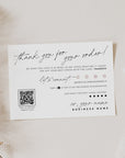 Luxe Blush Pink Business Thank You Card Canva Template with QR Code - Trendy Fox Studio