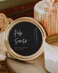 Minimalist Round Black Candle Label Canva Template | Ashe - Trendy Fox Studio