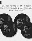 Minimalist Round Black Candle Label Canva Template | Ashe - Trendy Fox Studio