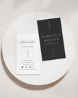 Modern Black Simple Business Card Canva Template | Mina - Trendy Fox Studio