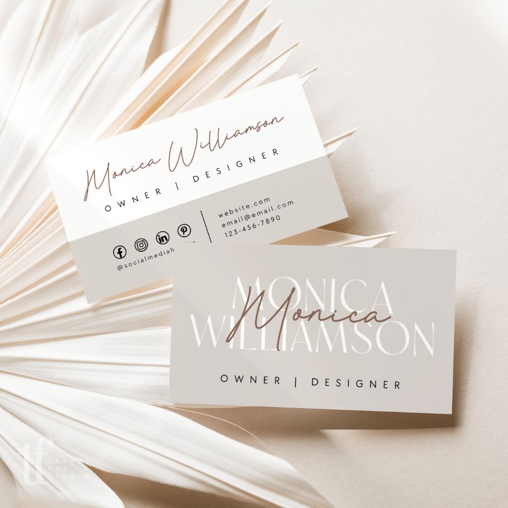 Modern Boho Business Card Canva Template | Nora - Trendy Fox Studio