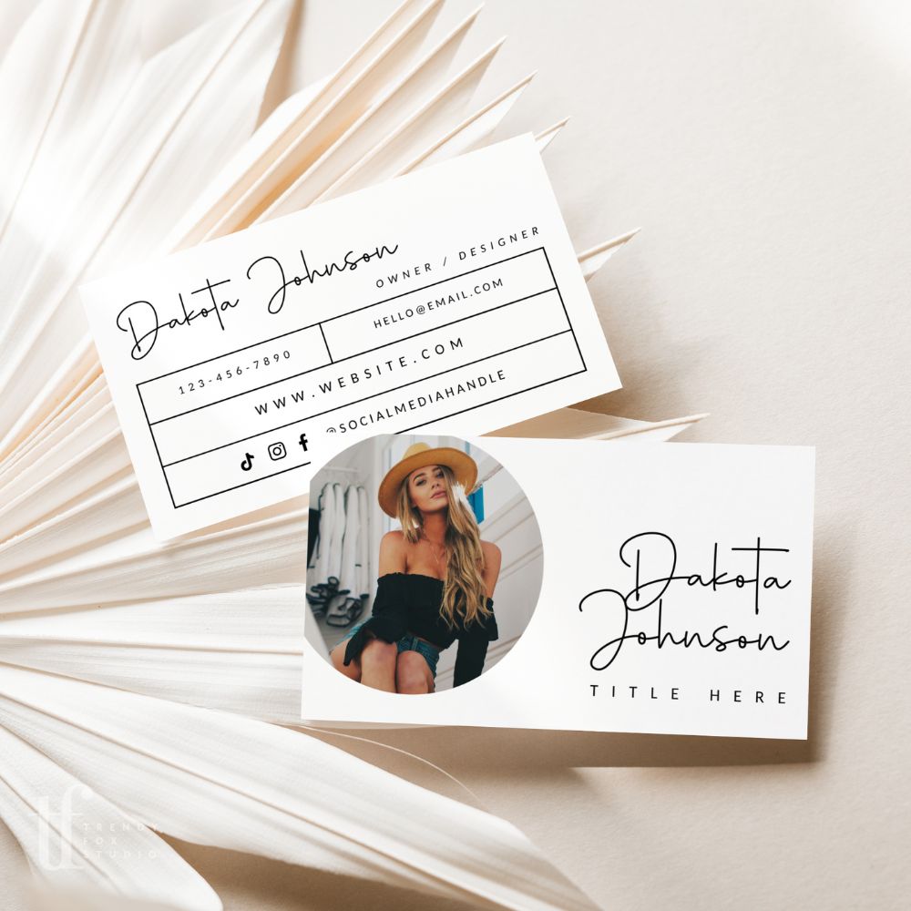 Modern Boho Photo Business Card Canva Template | Blair - Trendy Fox Studio