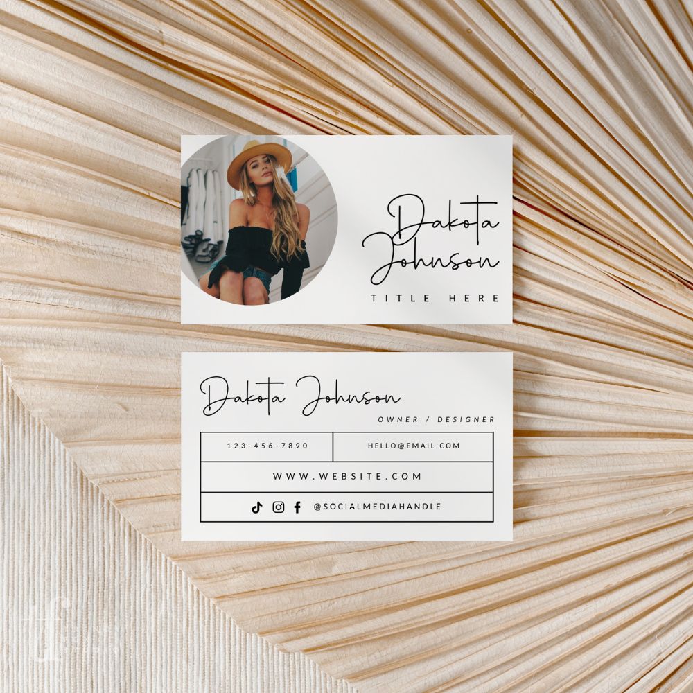 Modern Boho Photo Business Card Canva Template | Blair - Trendy Fox Studio