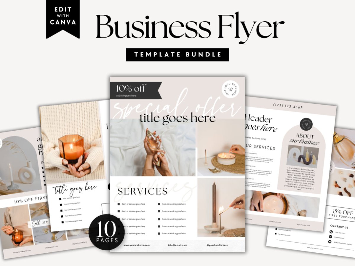 Modern Business Flyer Bundle Canva Template | Vera - Trendy Fox Studio