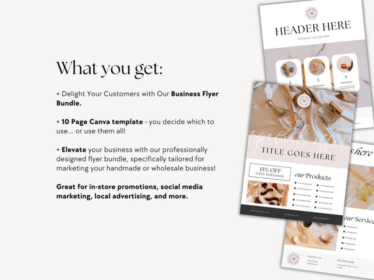 Modern Business Flyer Bundle Canva Template | Vera - Trendy Fox Studio