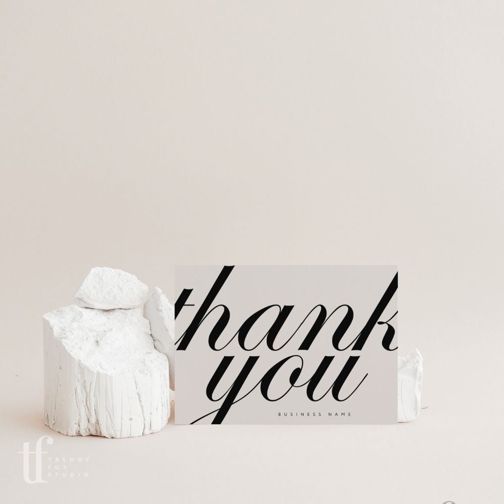 Modern Chic Business Thank You Card Canva Template - Trendy Fox Studio