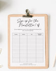 Modern Email Sign Up Form, Printable Email Collection Sheet Canva Template | River - Trendy Fox Studio