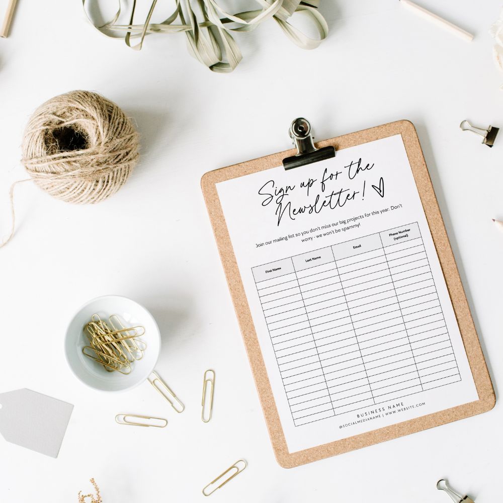 Modern Email Sign Up Form, Printable Email Collection Sheet Canva ...
