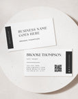 Modern Minimal Business Card with QR code Canva Template | Cosmo - Trendy Fox Studio