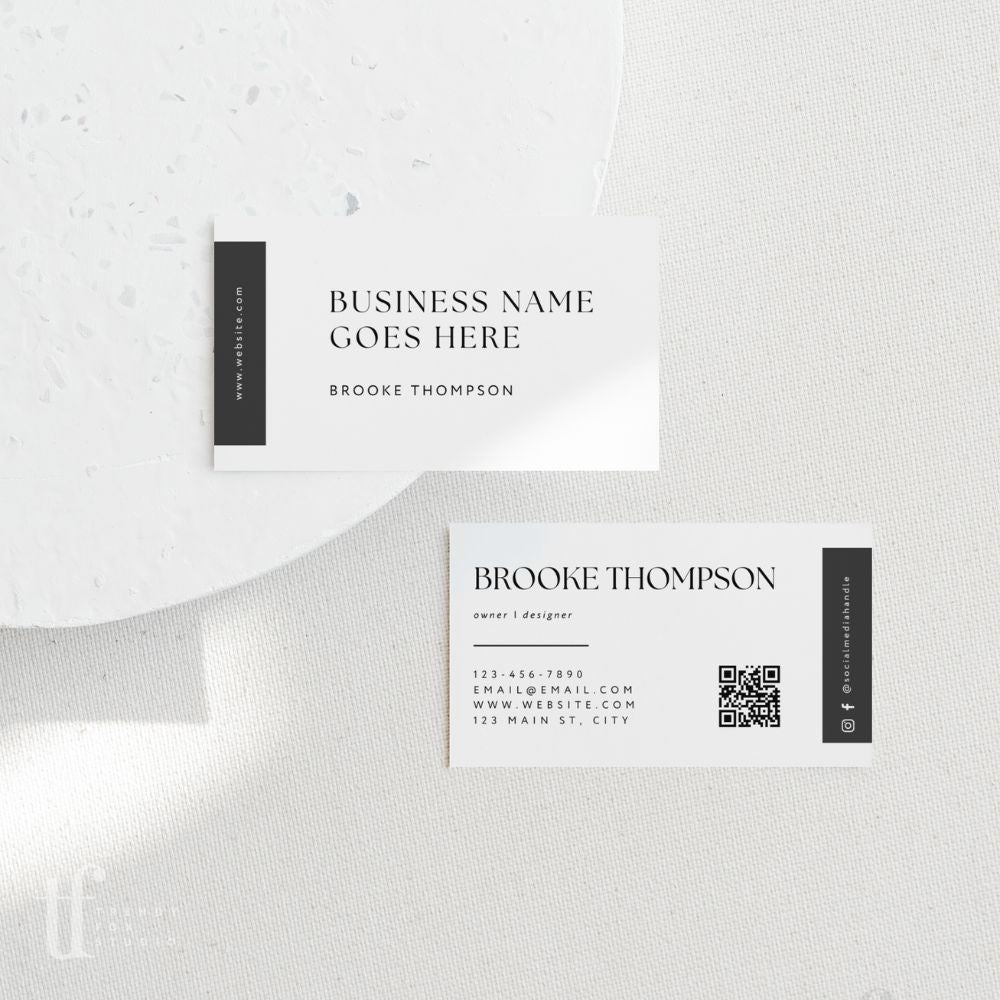 Modern Minimal Business Card with QR code Canva Template | Cosmo - Trendy Fox Studio