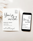 Modern Minimalist Business Invitation Canva Template | Rylee - Trendy Fox Studio