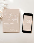 Modern Minimalist Neutral Business Invitation Canva Template | Dusk - Trendy Fox Studio