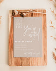 Modern Minimalist Neutral Business Invitation Canva Template | Dusk - Trendy Fox Studio