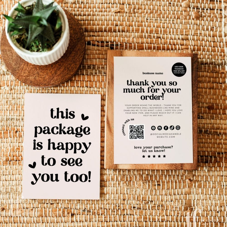 Neutral Retro Business Thank You Card Canva Template | Jace - Trendy ...