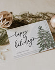 Plaid Christmas Business Thank You Card Canva Template | Rustic Neutral Watercolor - Trendy Fox Studio