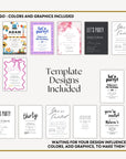 PLR Invitation Canva Template Bundle, Adult & Kids Birthday & Misc. Party Invitations (Part 2) - Trendy Fox Studio