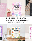 PLR Invitation Canva Template Bundle, Adult & Kids Birthday & Misc. Party Invitations (Part 2) - Trendy Fox Studio