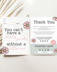 Positive Affirmation Book Library Card Business Thank You Card Canva Template - Trendy Fox Studio