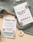 Positive Affirmation Book Library Card Business Thank You Card Canva Template - Trendy Fox Studio