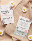 Positive Affirmation Book Library Card Business Thank You Card Canva Template - Trendy Fox Studio