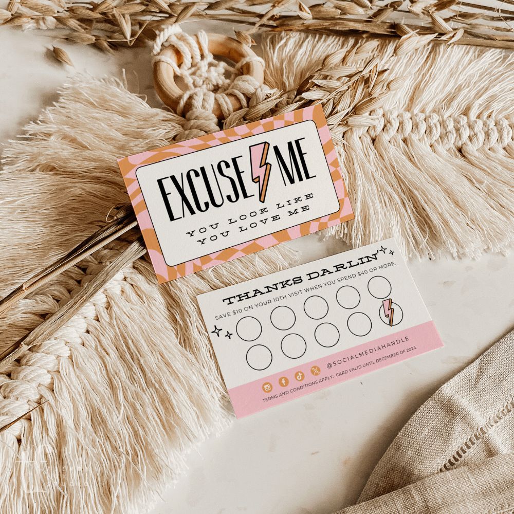 Retro Checkered Loyalty Card Canva Template | Brooks - Trendy Fox Studio