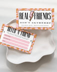 Retro Checkered Refer A Friend Discount Card Canva Template | Brooks - Trendy Fox Studio