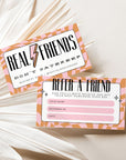 Retro Checkered Refer A Friend Discount Card Canva Template | Brooks - Trendy Fox Studio