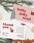 Retro Christmas Business Thank You Card Canva Template | Postcard Style Seasonal Xmas Thank You - Trendy Fox Studio