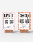 Retro Connect With Us 2 QR Code Social Media Sign Canva Template | Brooks - Trendy Fox Studio