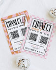 Retro Connect With Us 2 QR Code Social Media Sign Canva Template | Brooks - Trendy Fox Studio